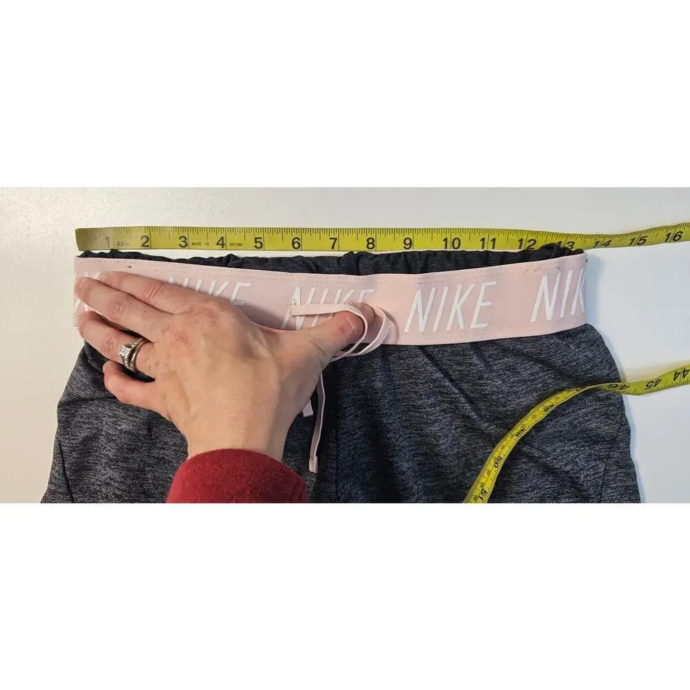 Nike Shorts XS pink band Cloud Graphite Dri Fit Logo Elastic Waist Drawstring